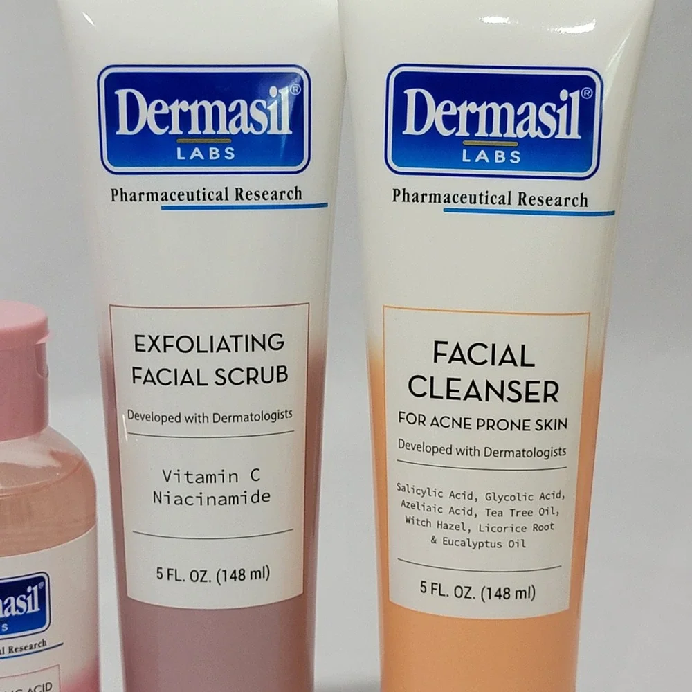 Dermasil Labs 8pc Facial Skincare Cleanser Toner Serum Cream AHA Vitamin C
